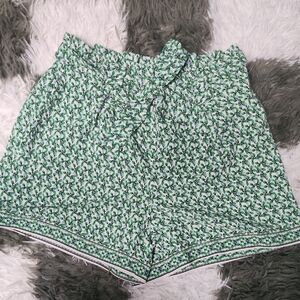 Max Studio Floral Paper Bag Shorts